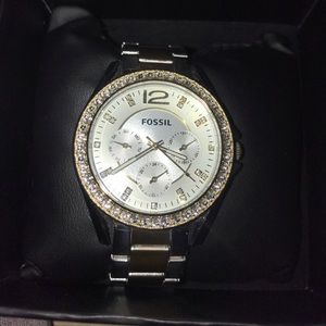 Fossil gold and silver watch